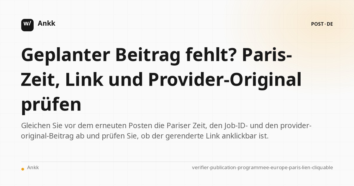 Kontrolle einer zwischen Pariser Zeit geplanten Veröffentlichung, anklickbarem Link und Originallieferant