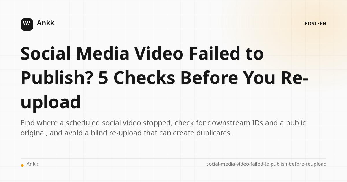 Five checkpoints between a social media video upload and a verified public post