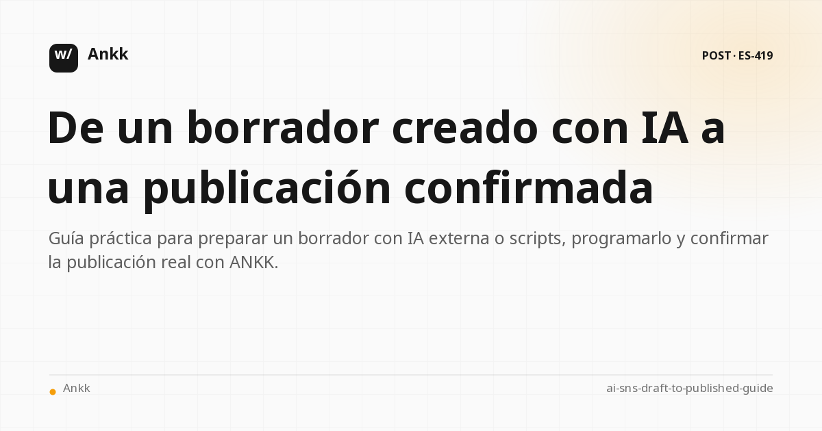 Diagrama del flujo operativo de un borrador de redes sociales a una publicación confirmada