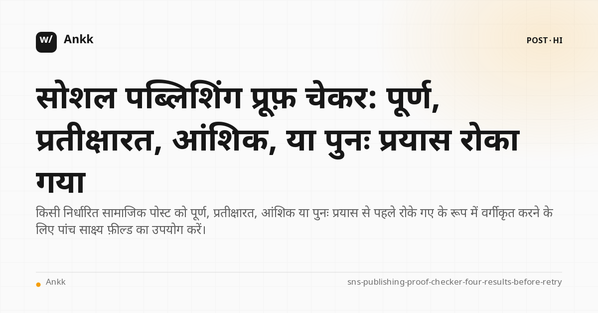 सामाजिक प्रकाशन साक्ष्य और आंशिक प्रकाशन पुनर्प्रयास के पांच क्षेत्र निर्णय तालिका के पूरा होने की प्रतीक्षा में हैं