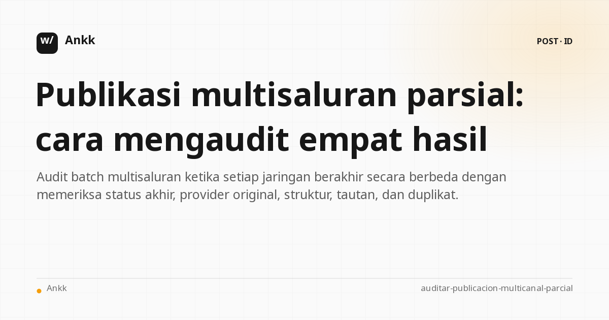 Matriks audit dari empat hasil parsial penerbitan multi-saluran