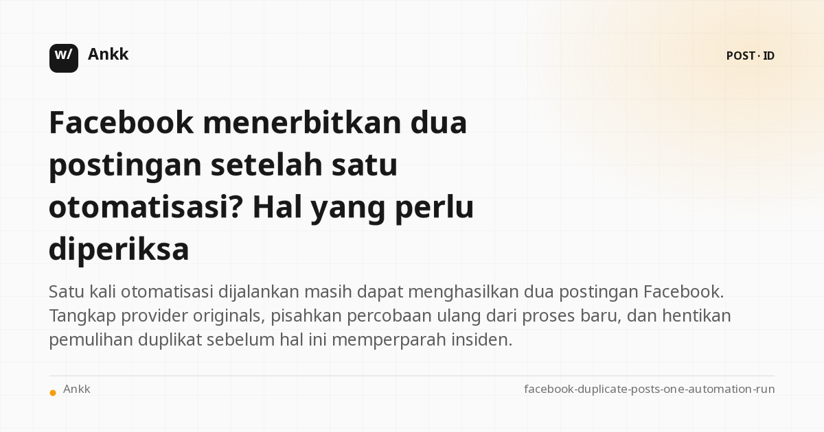 Buku besar bukti yang membandingkan satu otomatisasi yang dijalankan dengan dua postingan penyedia Facebook