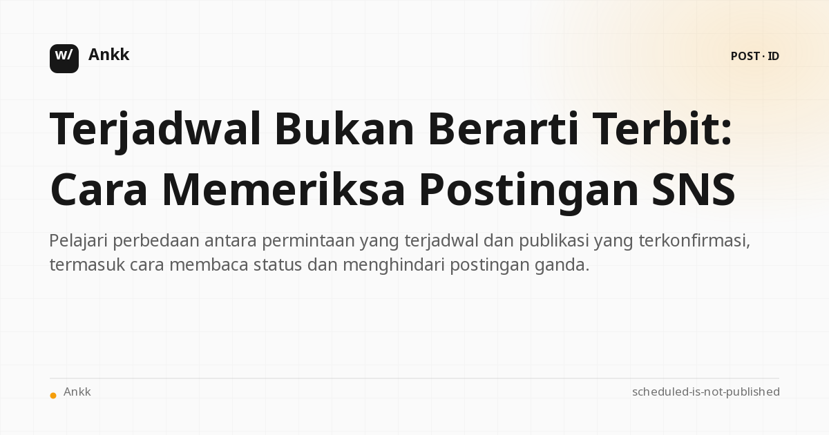 Pemeriksaan status dari konten terjadwal hingga postingan media sosial yang terkonfirmasi