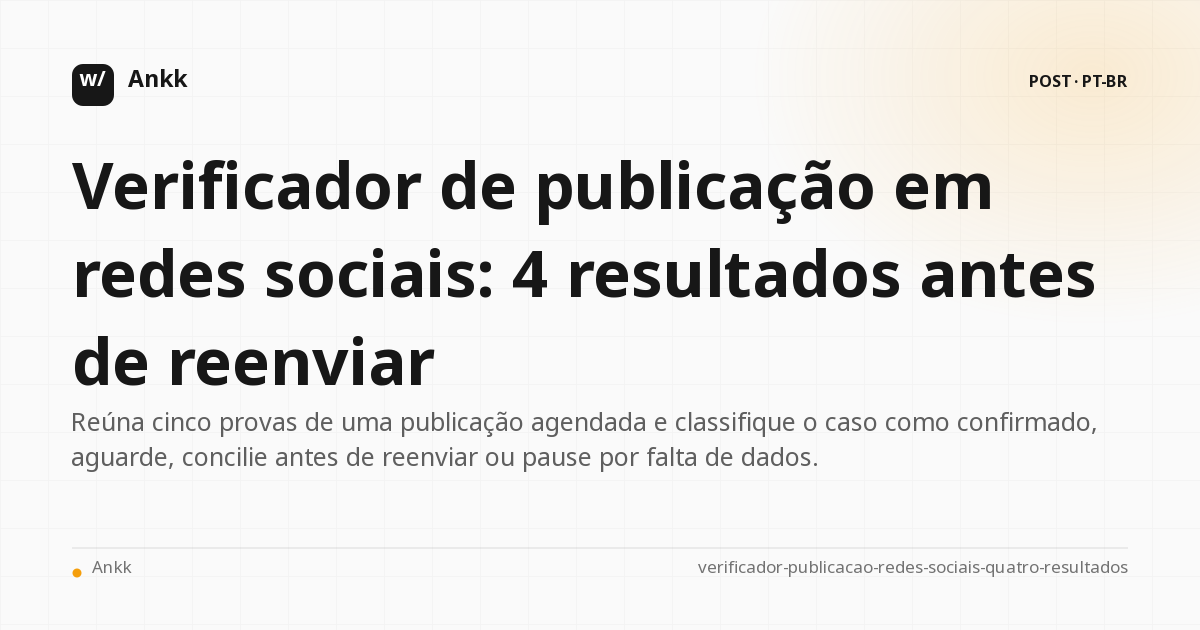 Quatro resultados para decidir com segurança antes de reenviar uma publicação
