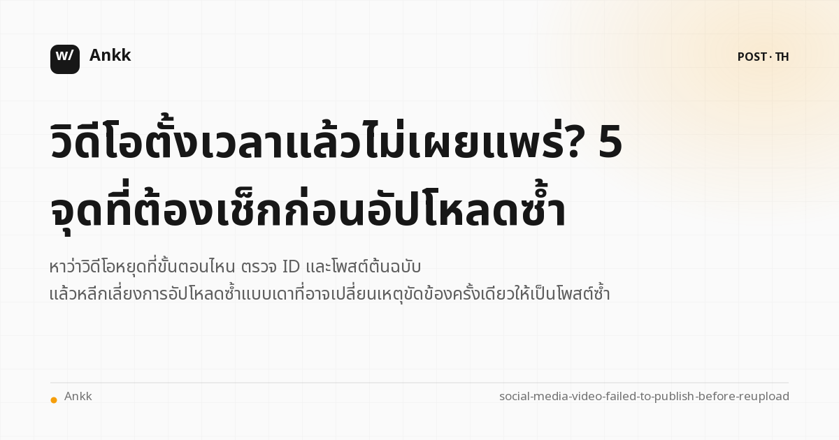 จุดตรวจห้าขั้นจากการเลือกวิดีโอถึงโพสต์ต้นฉบับที่ยืนยันแล้ว