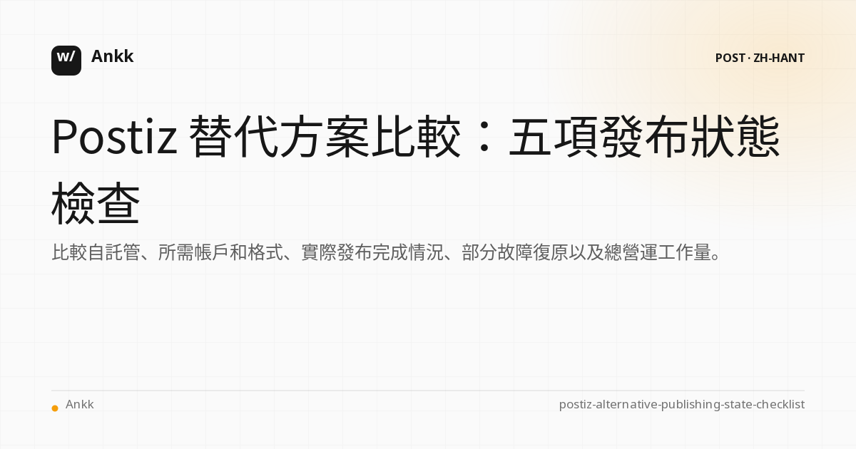 Checklist 依發布狀態與故障復原標準比較 Postiz 替代方案