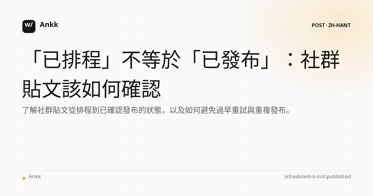 社群貼文從排程到確認發布的狀態流程
